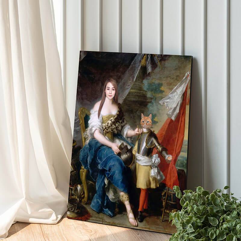 Custom Pet And Owner Portrait Painting Renaissance