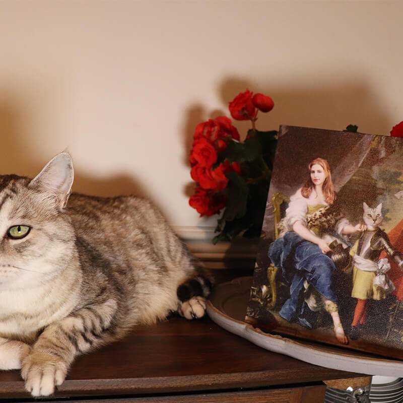 Custom Pet And Owner Portrait Painting Renaissance
