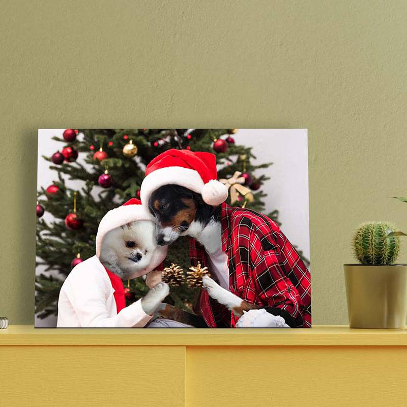 Cat Dog Pet Christmas Portraits Gift