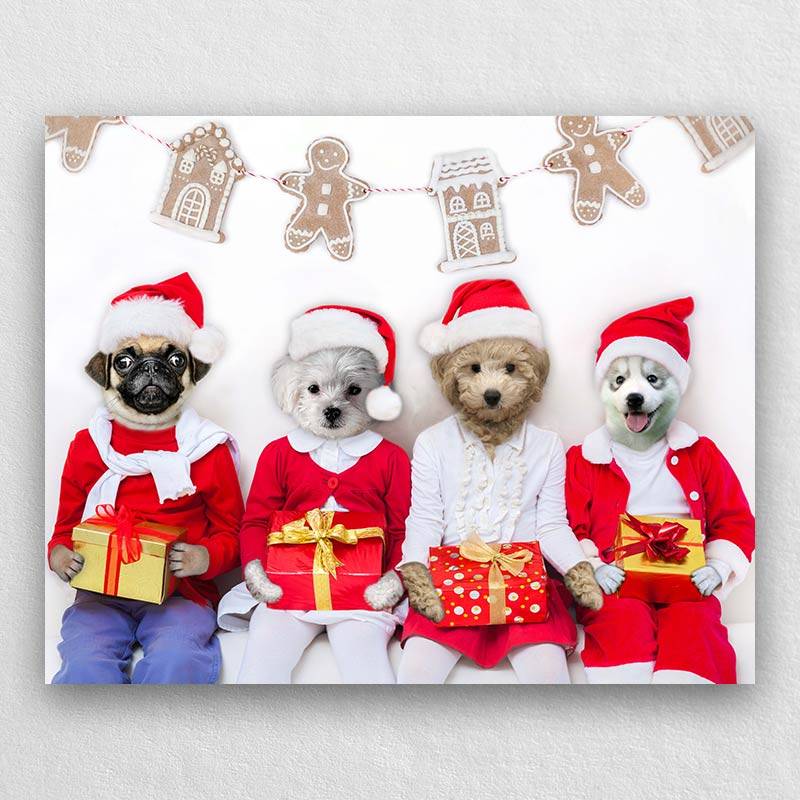 Christmas Dog Painting Art Of Pet