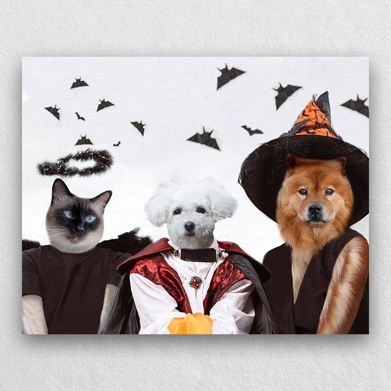 Pet Painting In Scary Yet Elegant Halloween Costumes