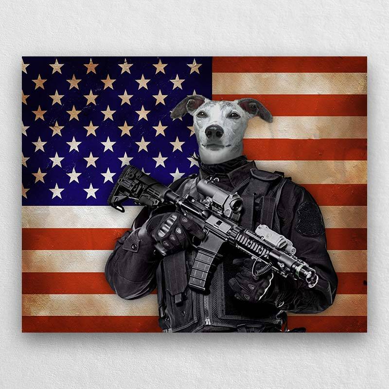 The U.S. Military Soldier Portrait Of Your Pet