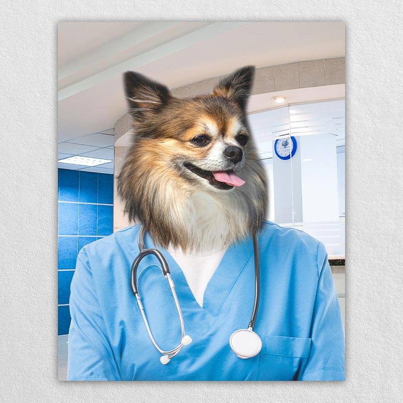 Pet Portraits Dressed Up As A Professional Surgeon