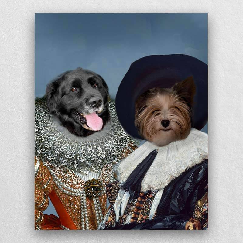 Royal Queen And Cavalier Portraits Of Pets