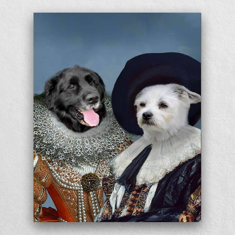 Royal Queen And Cavalier Portraits Of Pets