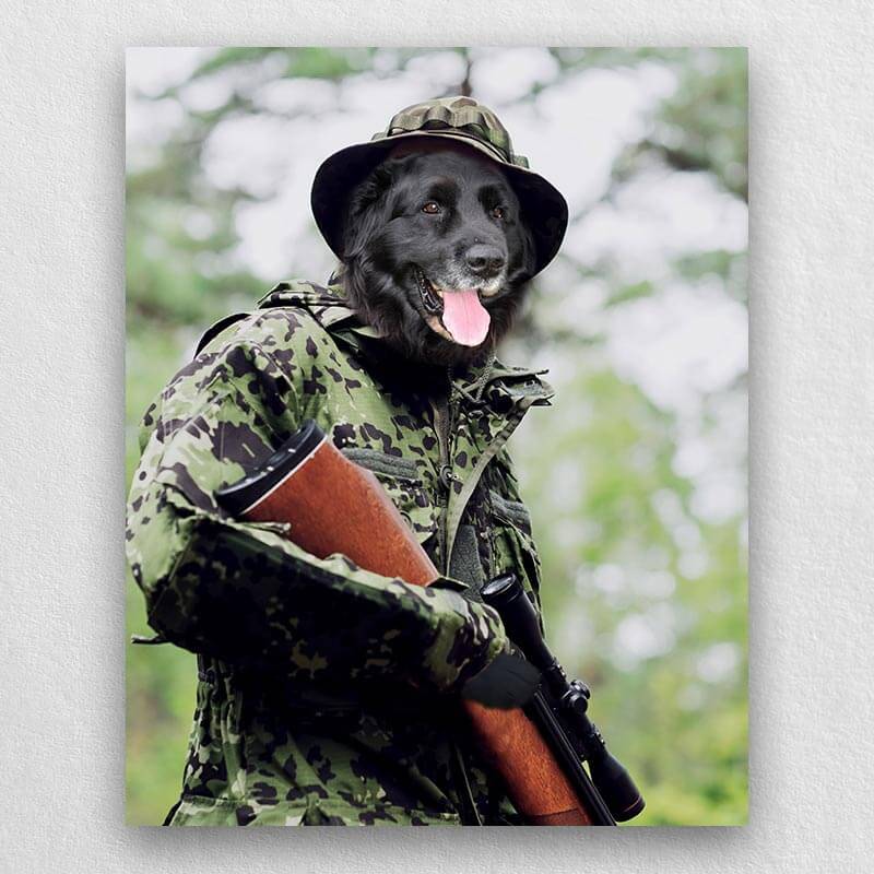 Military Pet Soldier In Field Army Paintings