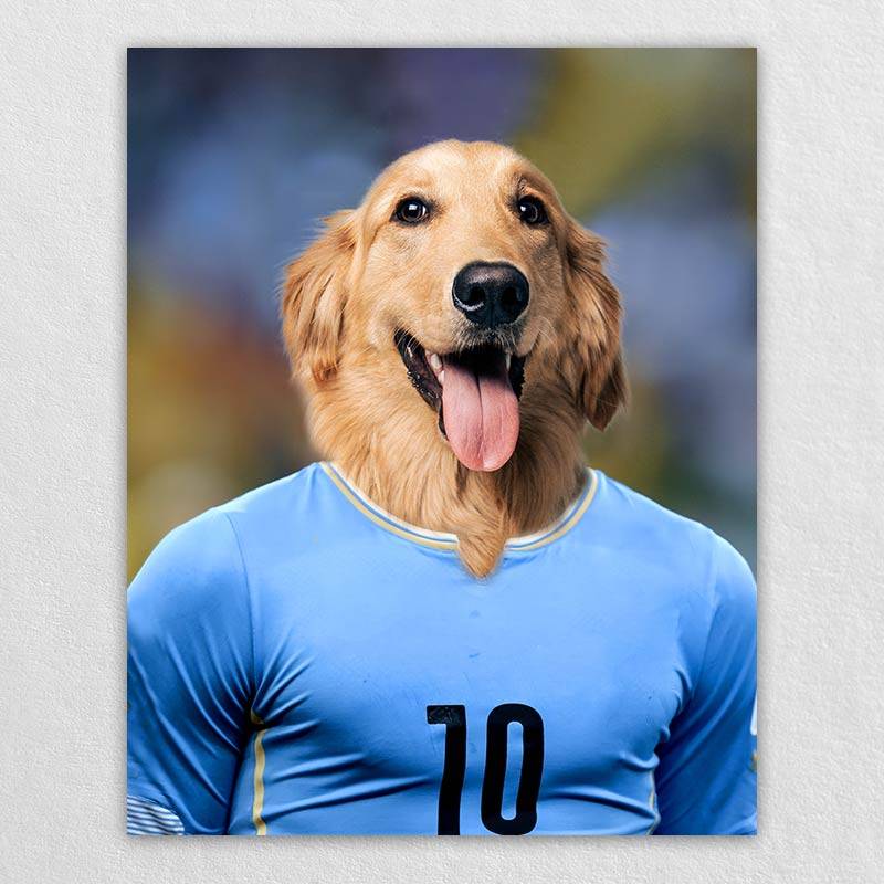 Soccer Star On The Field Personalised Pet Painting