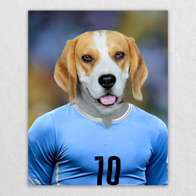 Soccer Star On The Field Personalised Pet Painting