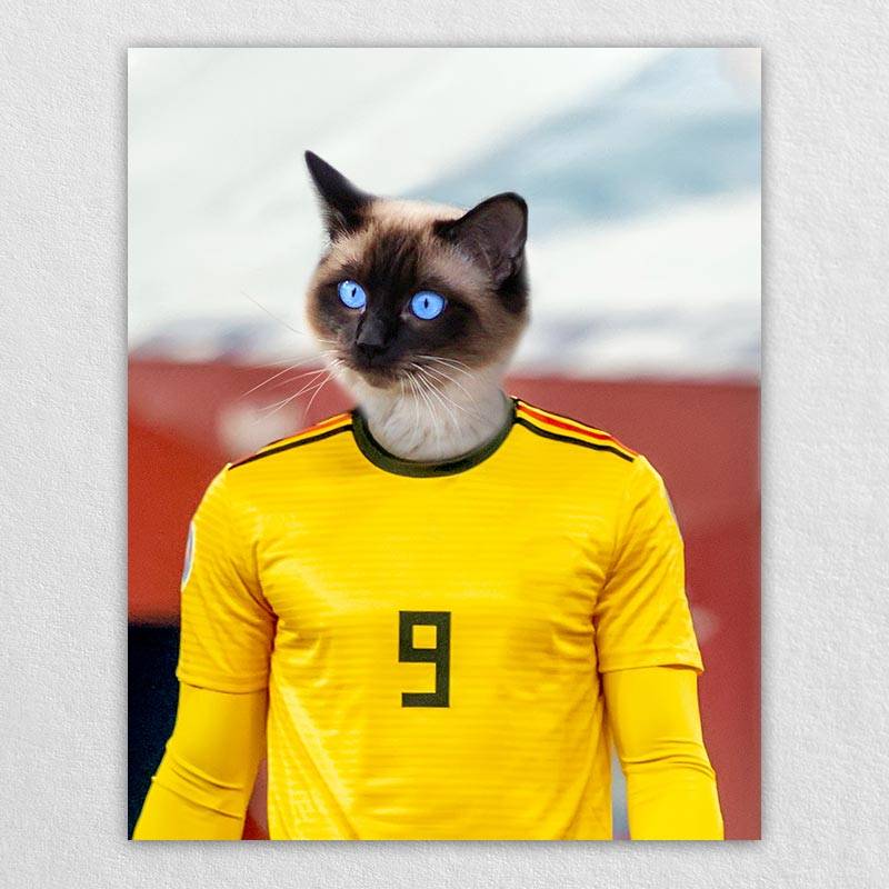 The Soccer Star Before The Camera Dog And Cat Art Print