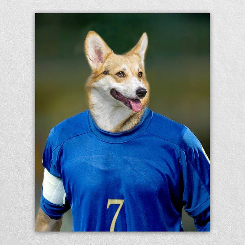 The Optimistic Soccer Player Dog Or Cat Portrait Art