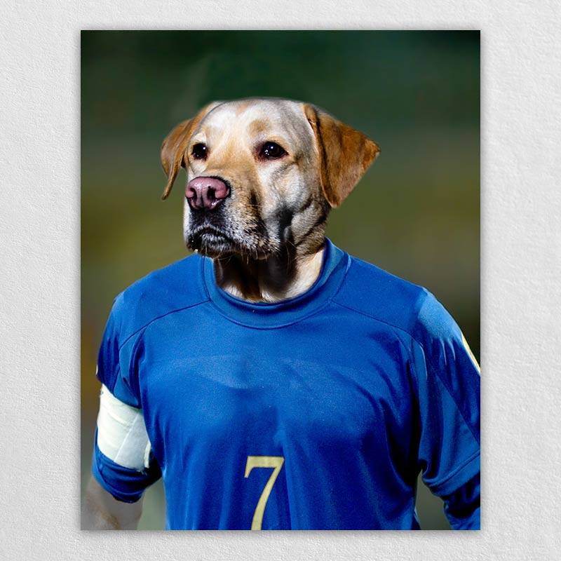 The Optimistic Soccer Player Dog Or Cat Portrait Art
