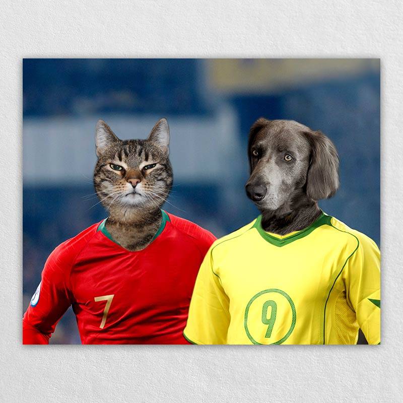 The Meeting Soccer Star Cats Or Dogs In Paintings