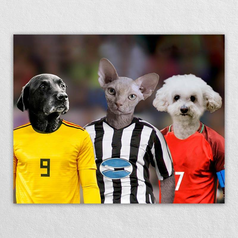 The Three Soccer Stars Painting With Your Dogs Or Cats
