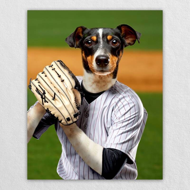 Curveball Athletes Dog Portrait Canvas Of Pet