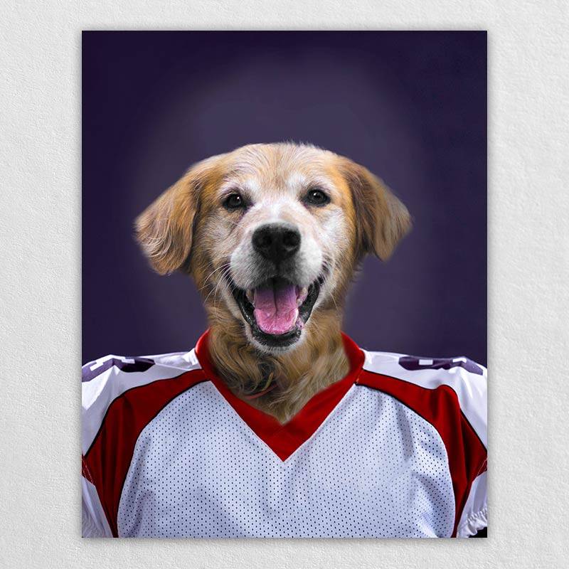 Football Player Pet Dog Painting Custom Cat Painting