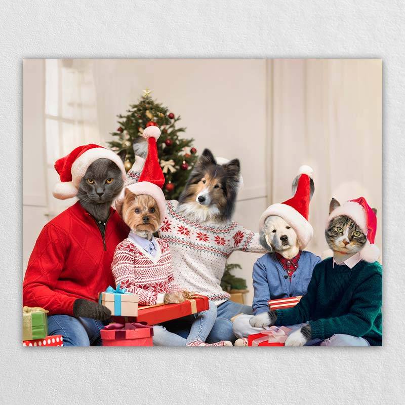 Christmas Pet Portraits Unique Personalized Gifts
