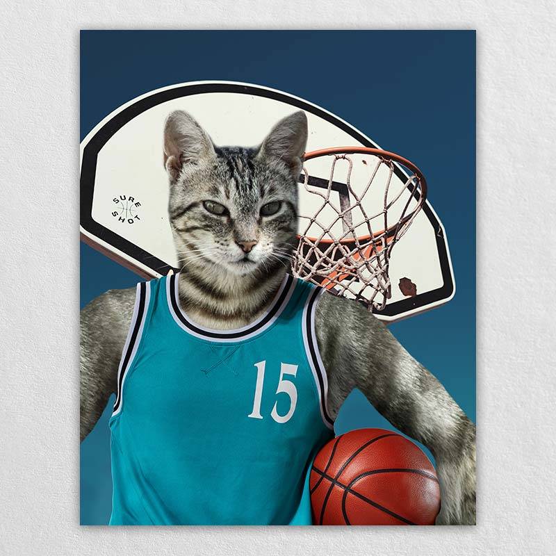 Basketball Players Art Pet Dog Portraits Funny