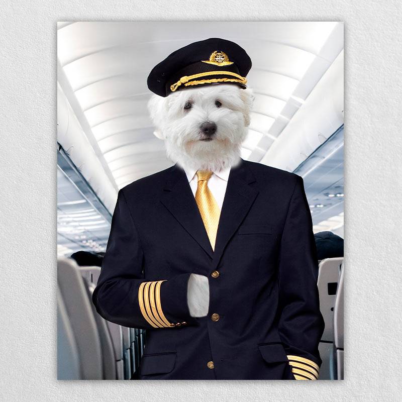 Flight Attendant Personalised Dog Prints Fancy Cat Portrait