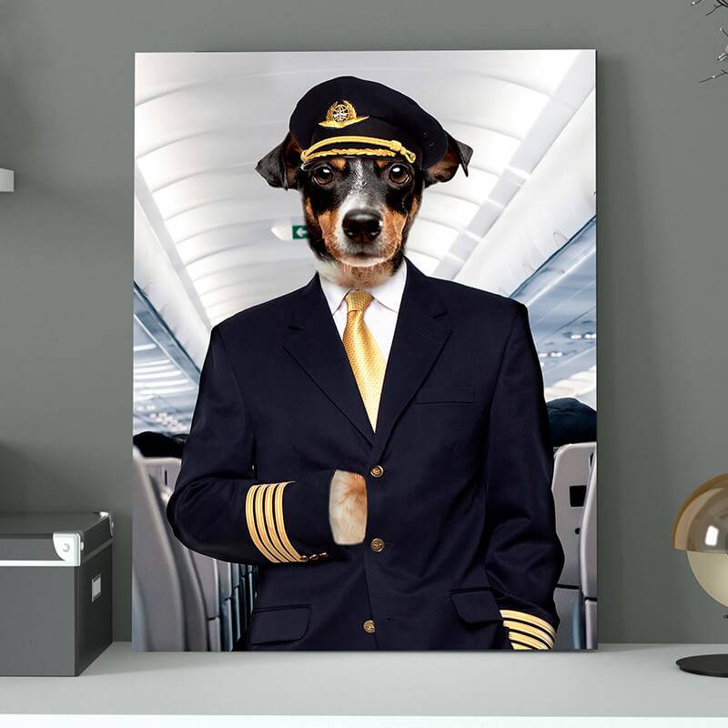 Flight Attendant Personalised Dog Prints Fancy Cat Portrait