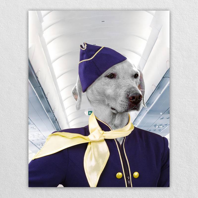 Flight Attendant Fancy Dog Portraits Cat And Dog Painting