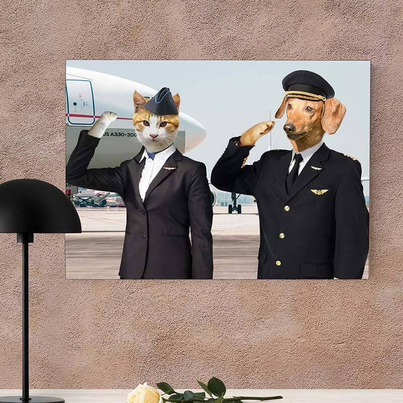 Flight Crew Cool Dog Paintings Canvas Pet