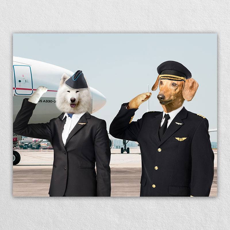 Flight Crew Cool Dog Paintings Canvas Pet