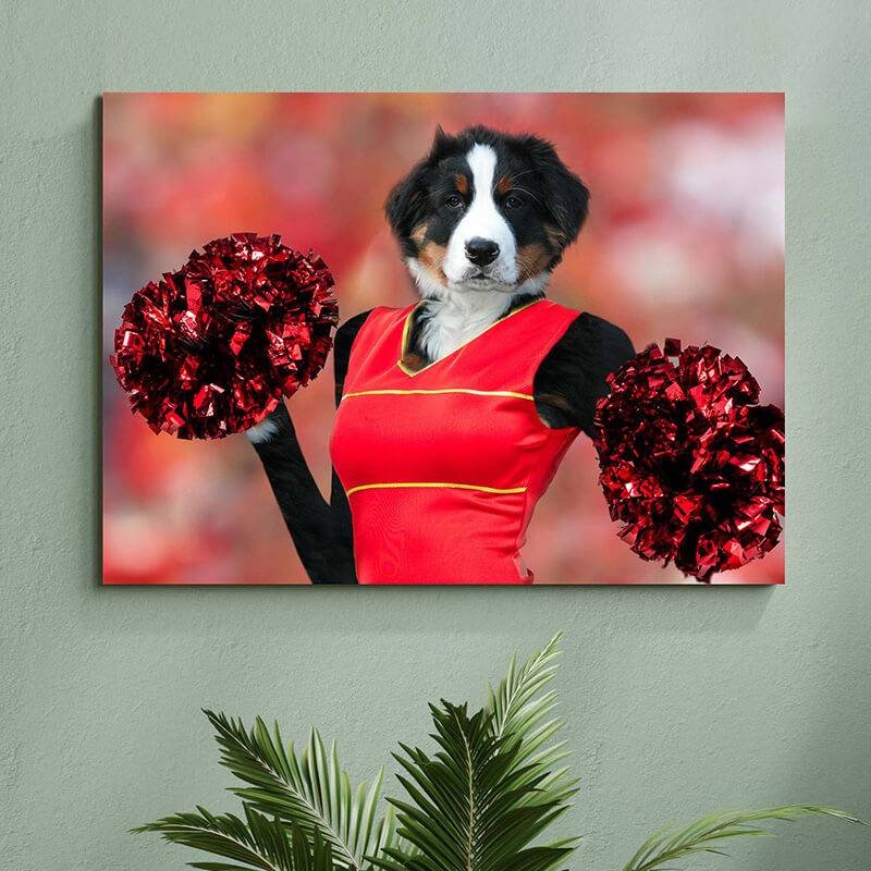 Cheerleader Performing Pet Photos On Canvas