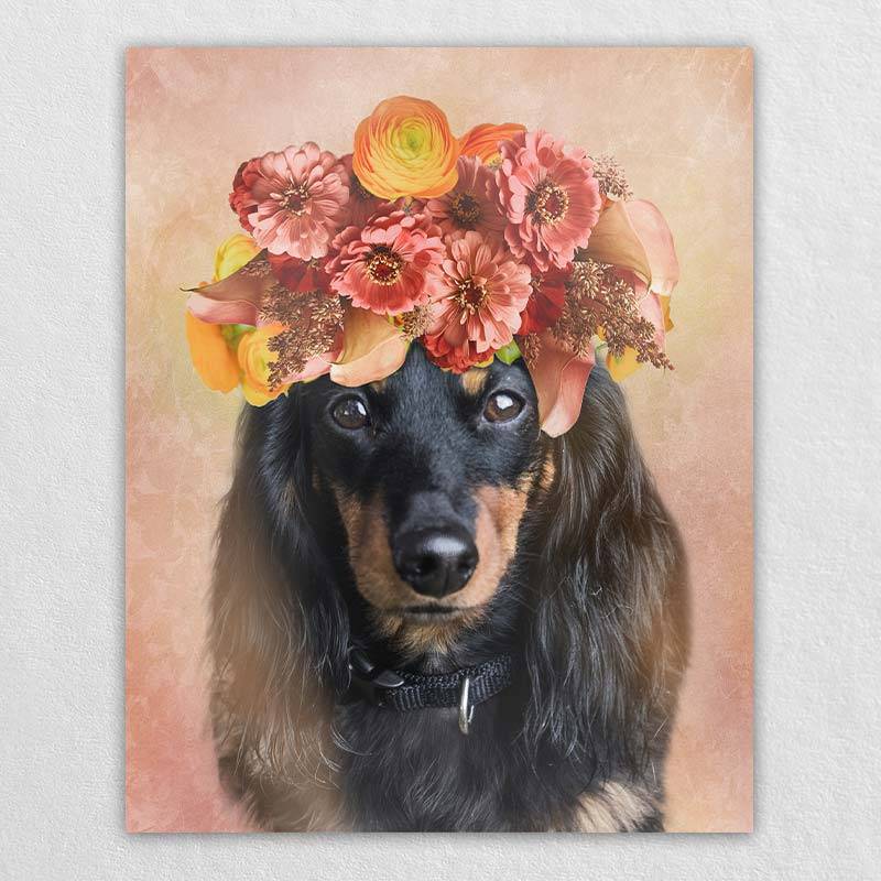 Pet Portraits In Oil Flower Canvas Wall Art