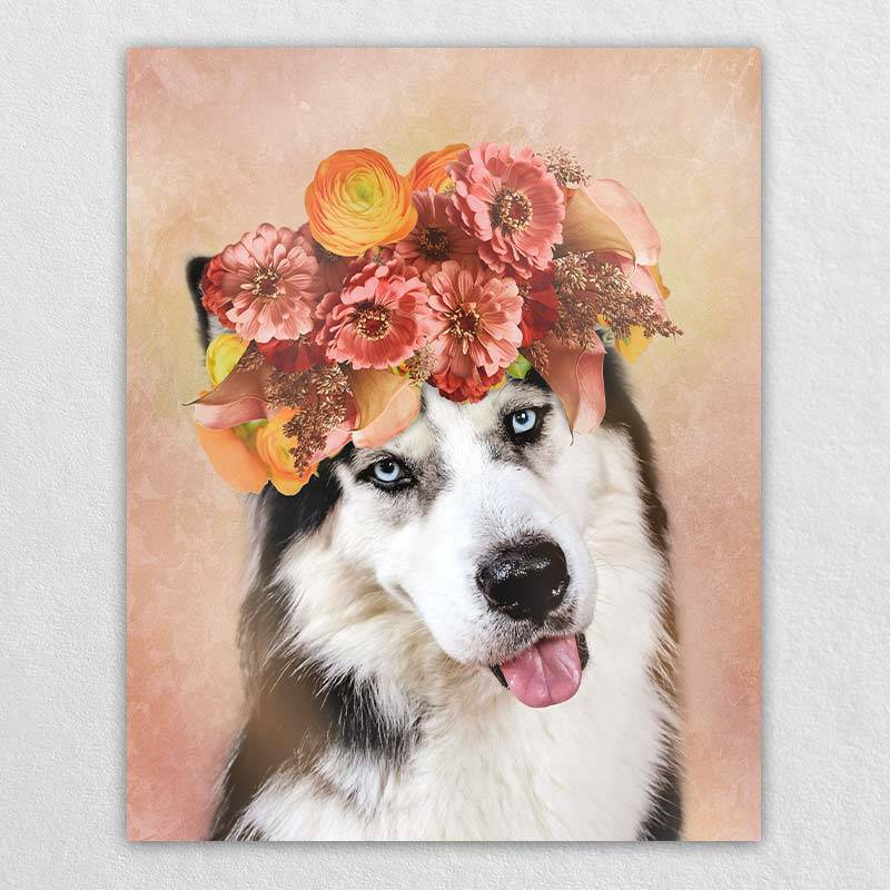 Pet Portraits In Oil Flower Canvas Wall Art
