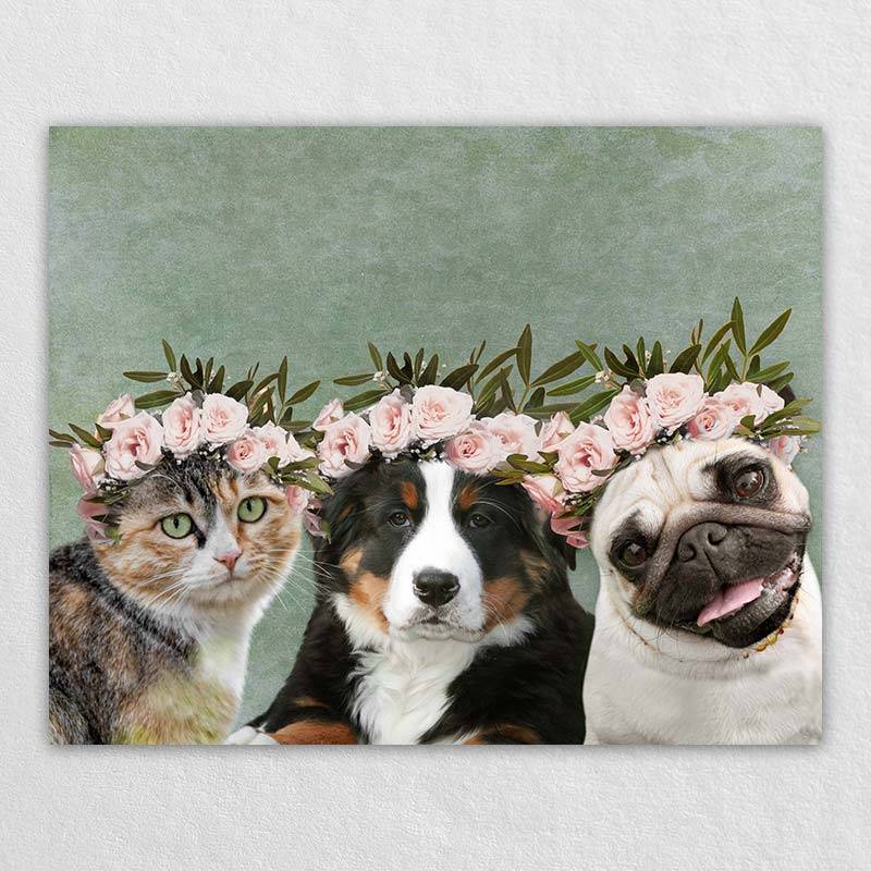 3 Dog Portrait Pet Portrait Wall Art