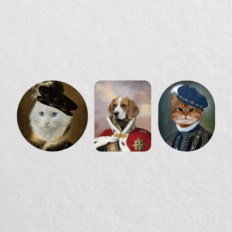 Custom King Pet Portrait Stickers
