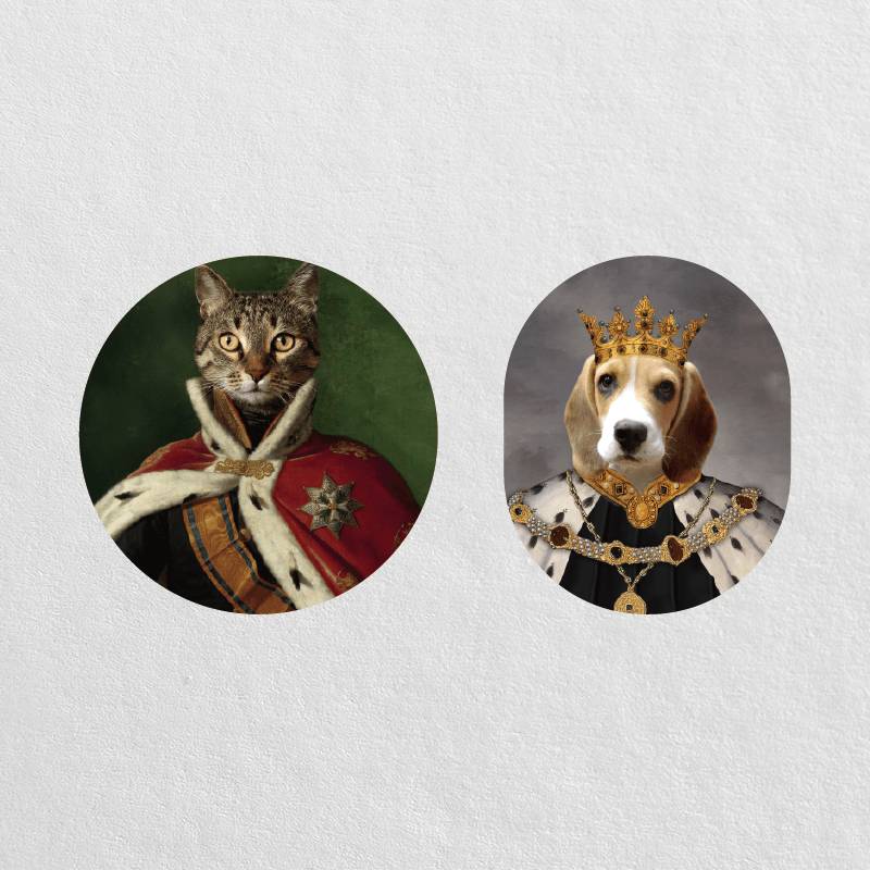 Custom King Pet Portrait Stickers