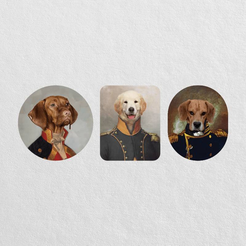 Custom Admiral Pet Portrait Stickers