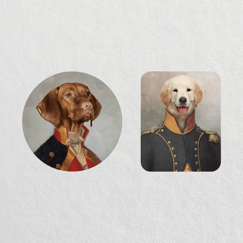 Custom Admiral Pet Portrait Stickers