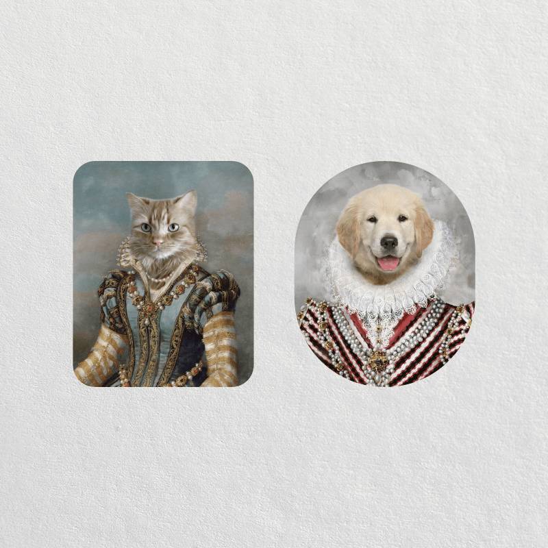 Custom Royal Female Pet Portrait Stickers