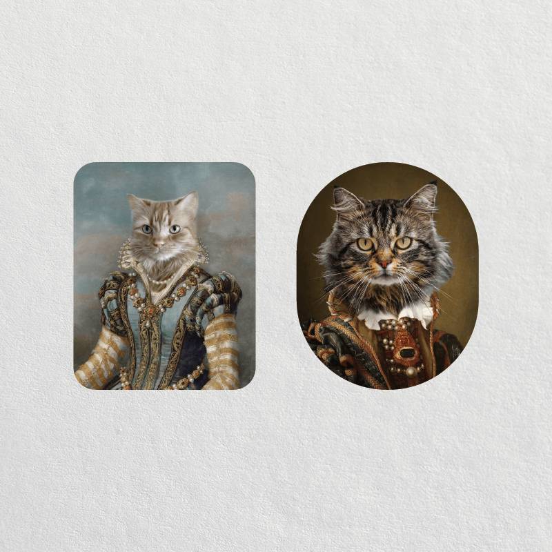 Custom Royal Female Pet Portrait Stickers