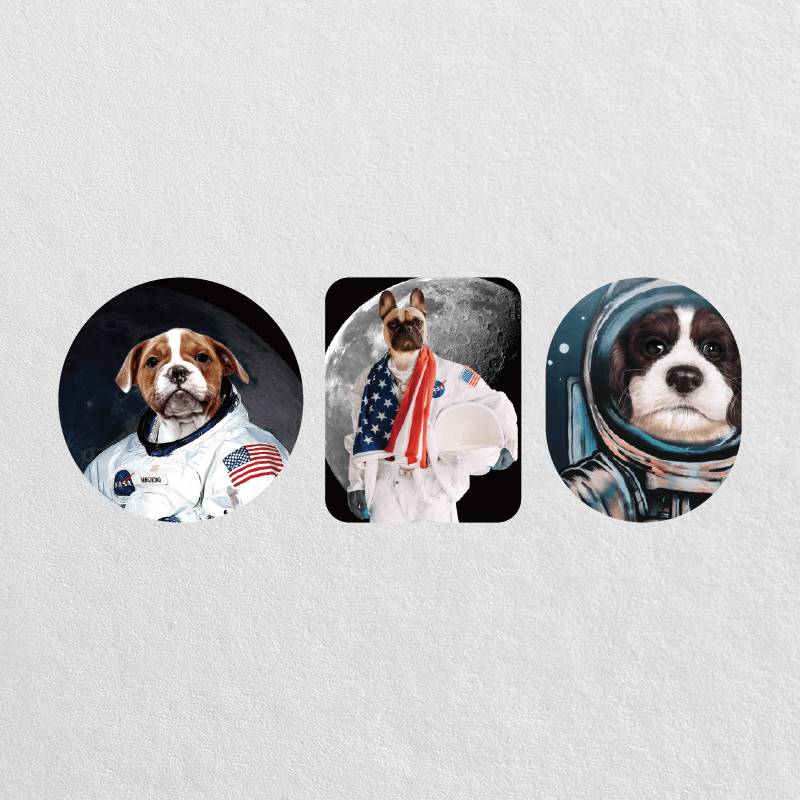 Custom Astronaut Pet Portrait Stickers