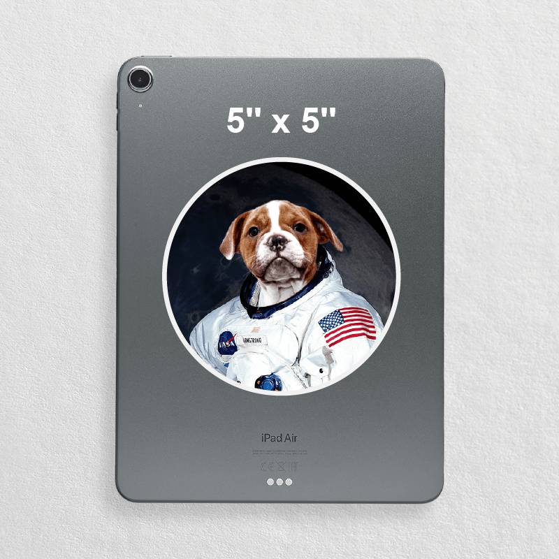 Custom Astronaut Pet Portrait Stickers