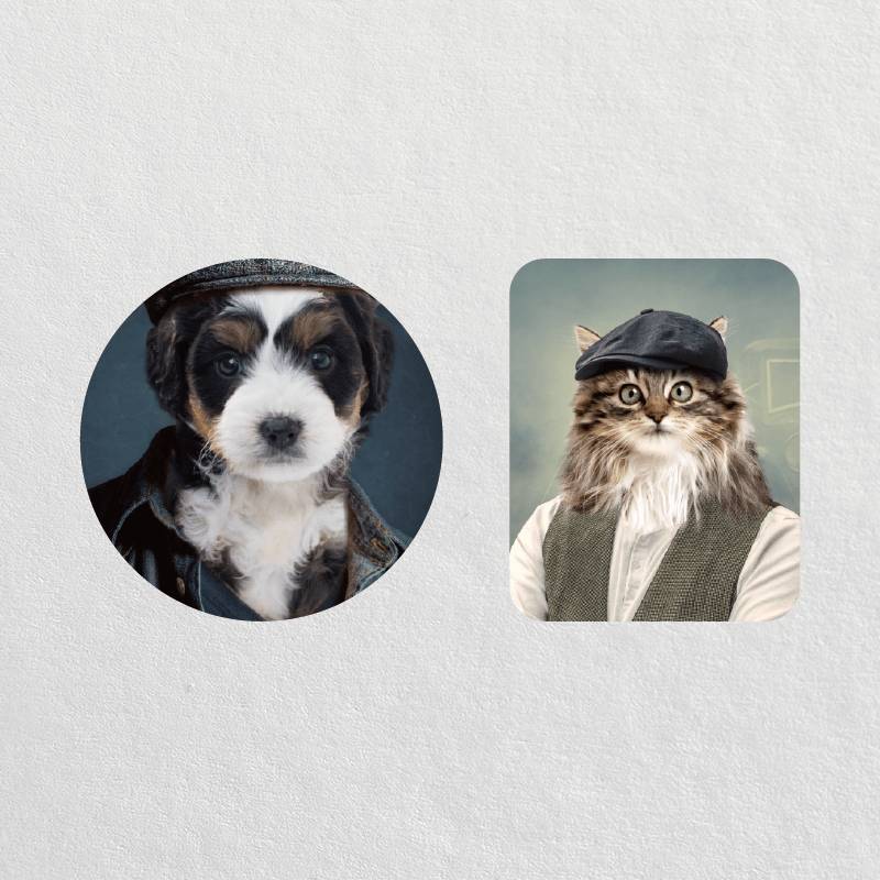 Custom Modern Pet Portrait Stickers