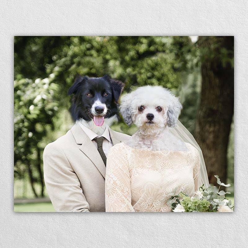 Pets Wedding Funny Pet Portraits On Canvas