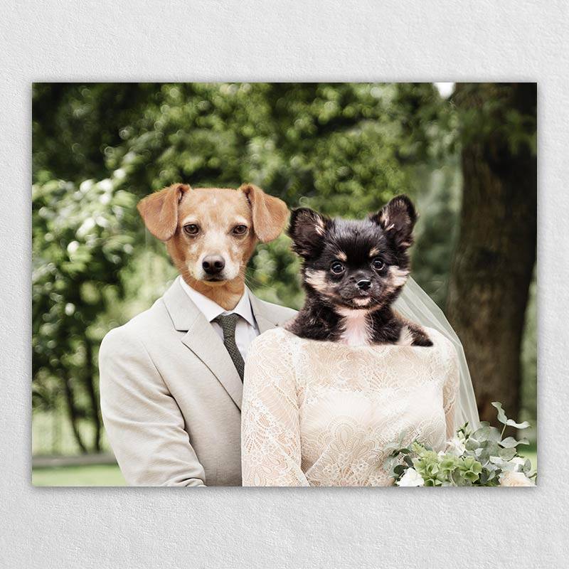 Pets Wedding Funny Pet Portraits On Canvas