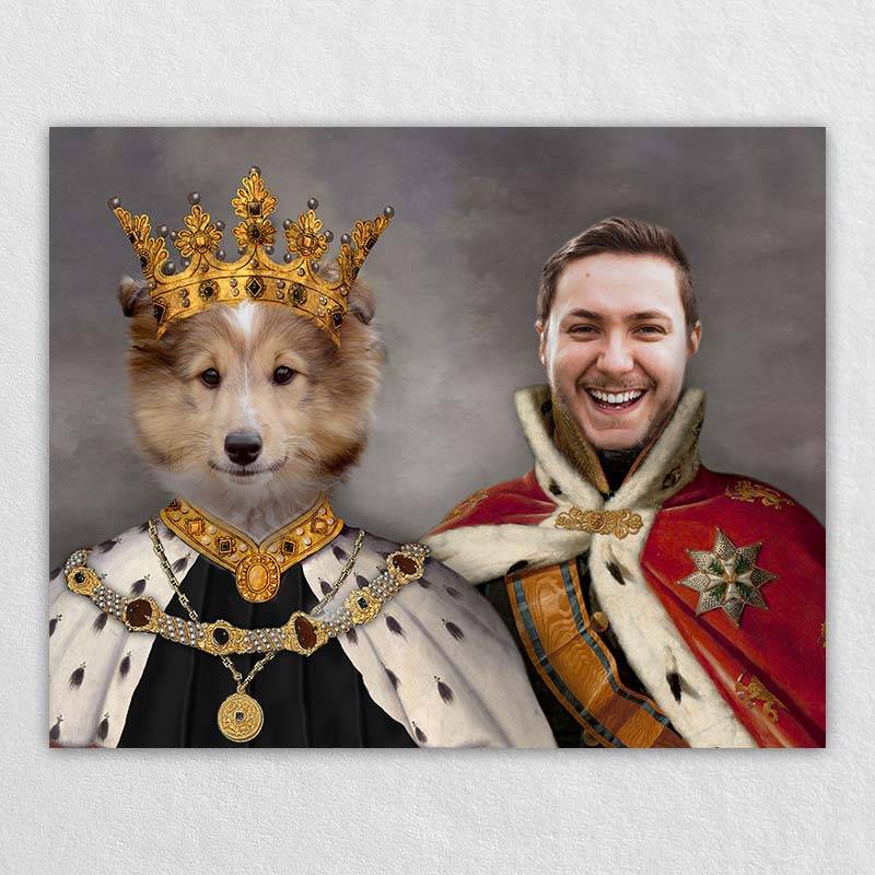 King Pet And Human Portrait Canvas In Art