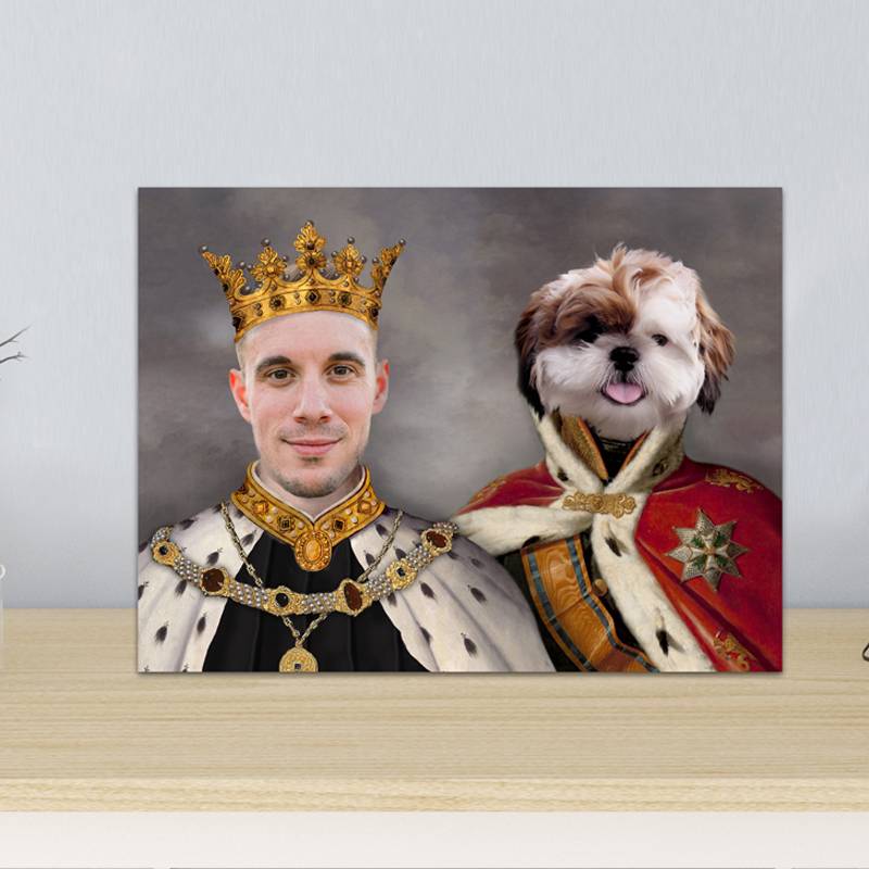 King Pet And Human Portrait Canvas In Art