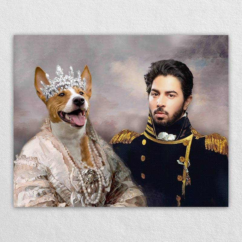 Owner Pet Royalty Portraits Pets On Canvas