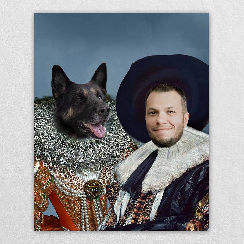 Renaissance Personalized Pet And Owner Canvas