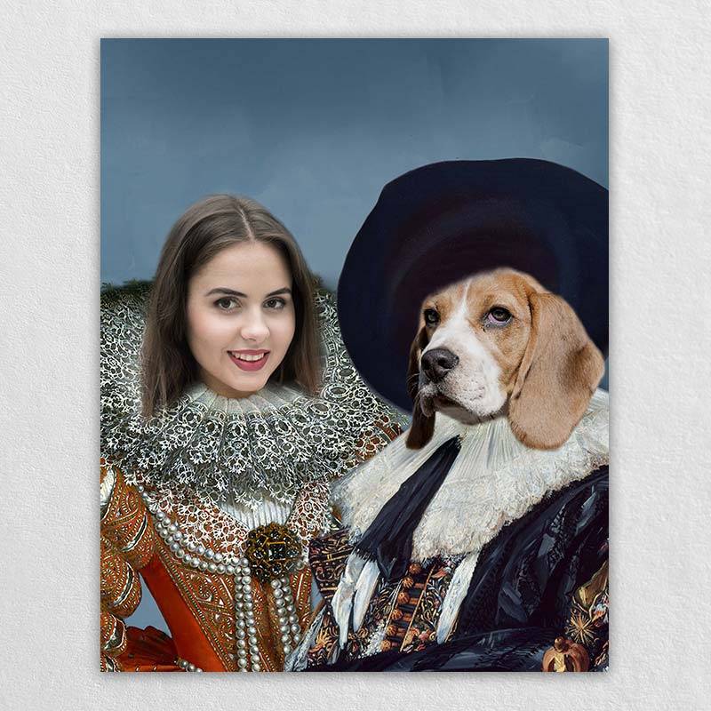Renaissance Personalized Pet And Owner Canvas
