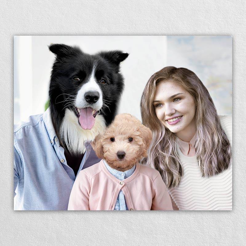Family Portrait With Dog Pet