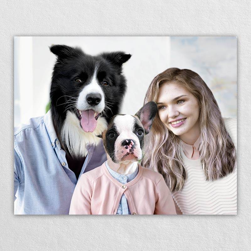 Family Portrait With Dog Pet