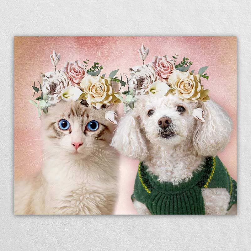Custom Cat Dog Photo Canvas