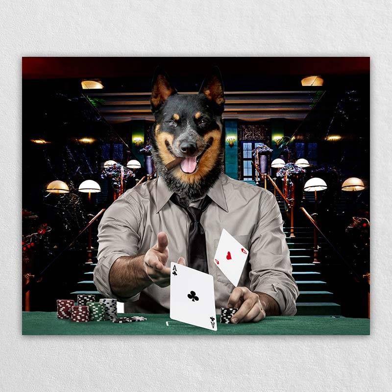 Custom Pet Dogs Playing Poker Print
